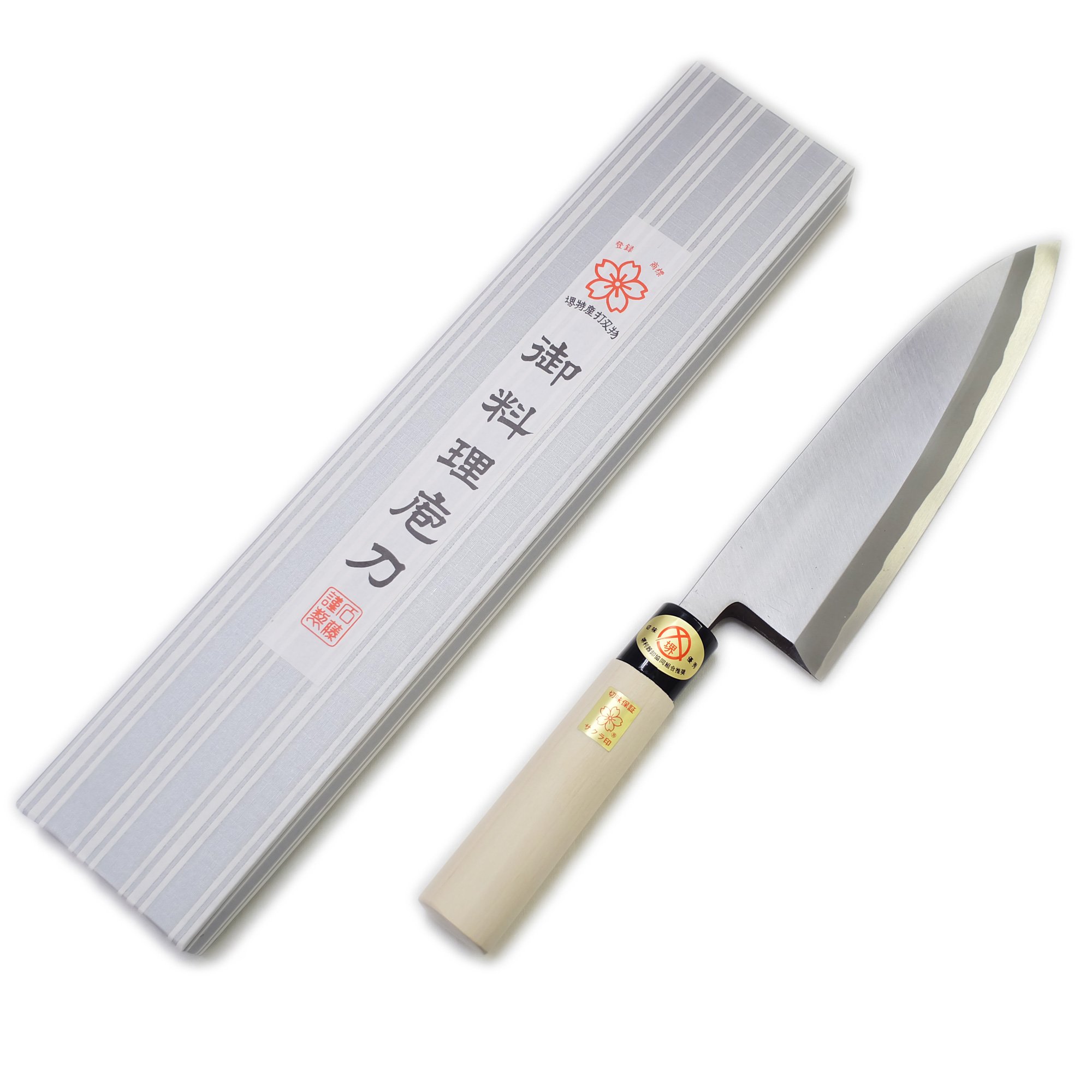 正与志　薄刃包丁　刃渡り21cm　波紋でてます。 楽天市場】刺身包丁 21cm 濃州正宗 日本製 ステンレス 白木柄